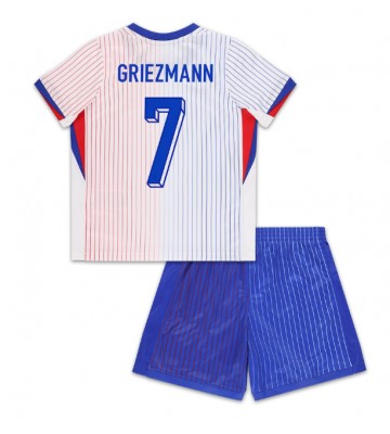 Francia Antoine Griezmann #7 Segunda Equipación Niños Eurocopa 2024 Manga Corta (+ Pantalones cortos)